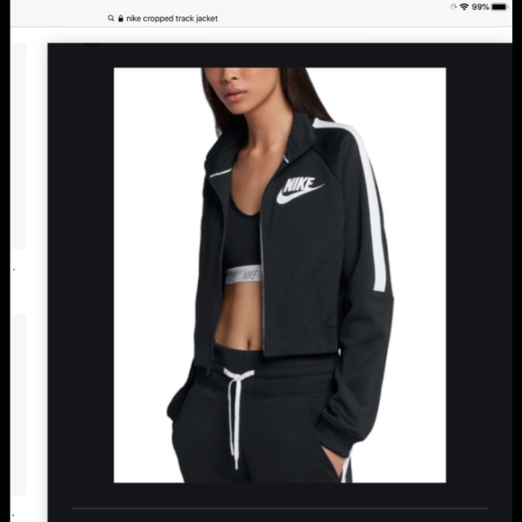 nike cropped track jacket